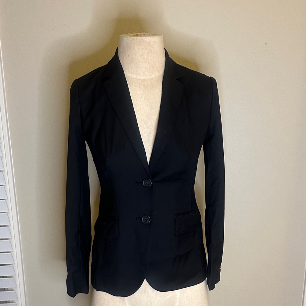 J. Crew Black Women's Blazer Two-Button Tailored Jacket
